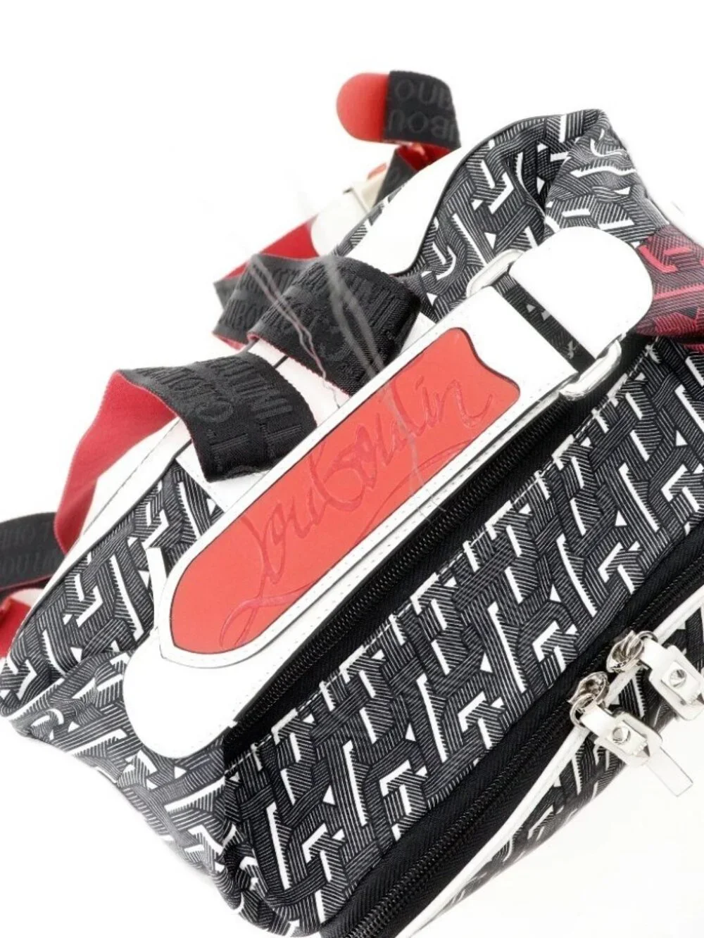 Christian Louboutin Backpack Backpack Daypack CL logo Red / black Nylon mens